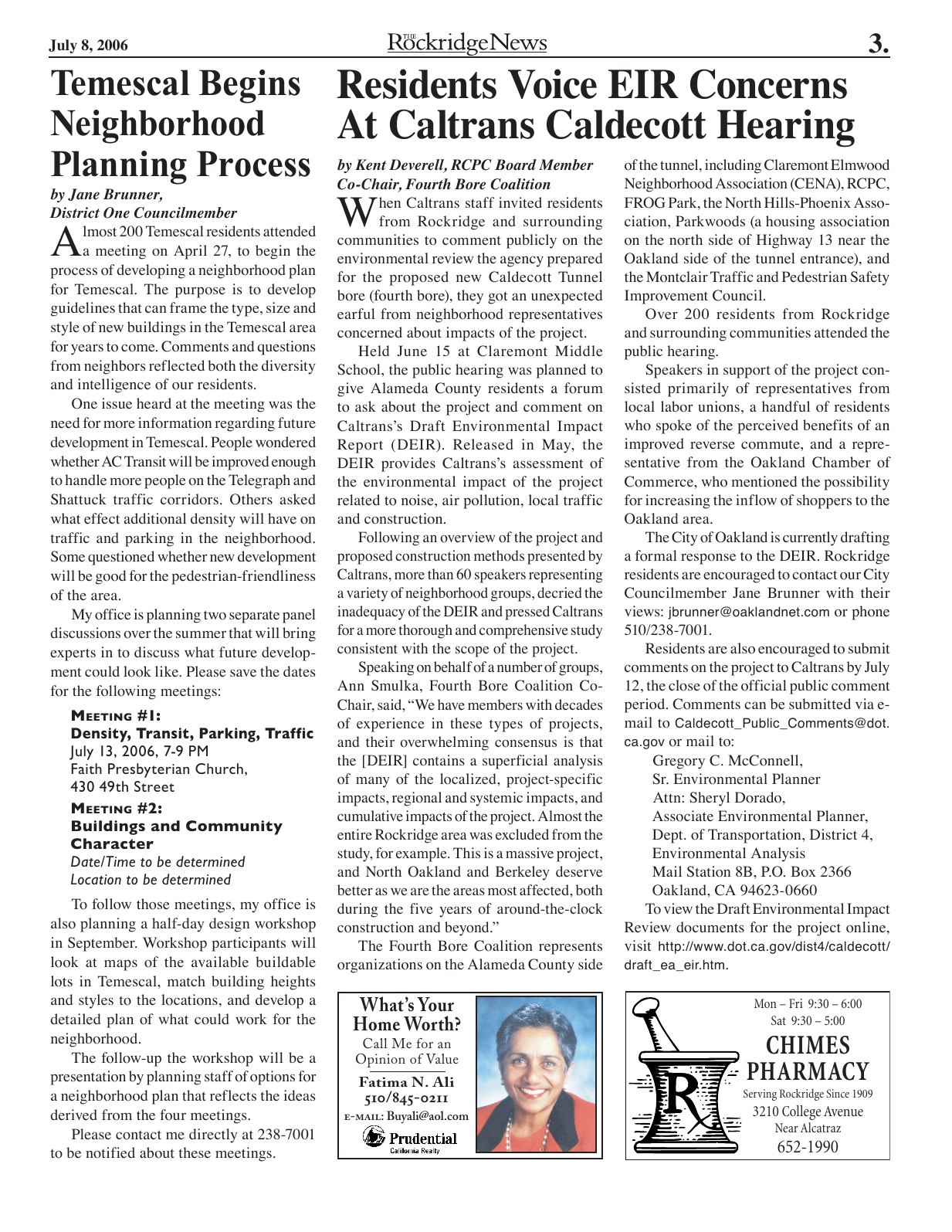Click to zoom in The Rockridge News, July 2006, page 3
