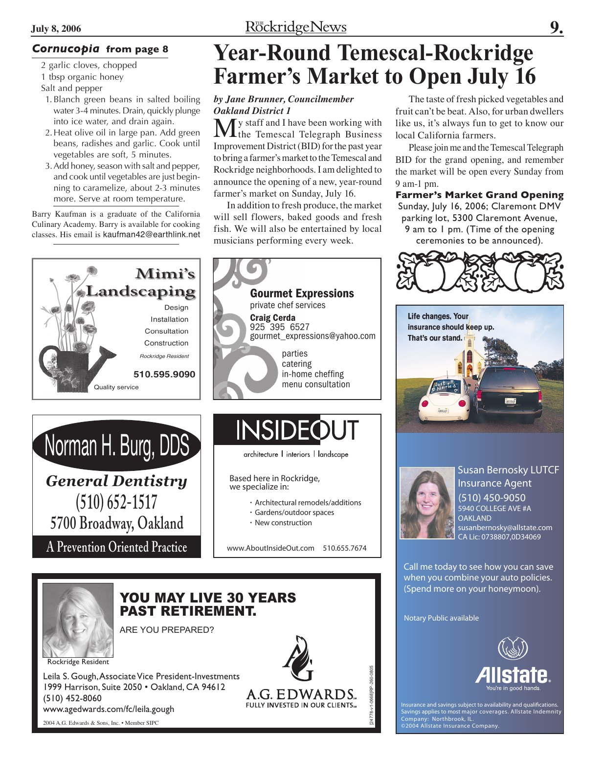 Click to zoom in The Rockridge News, July 2006, page 9