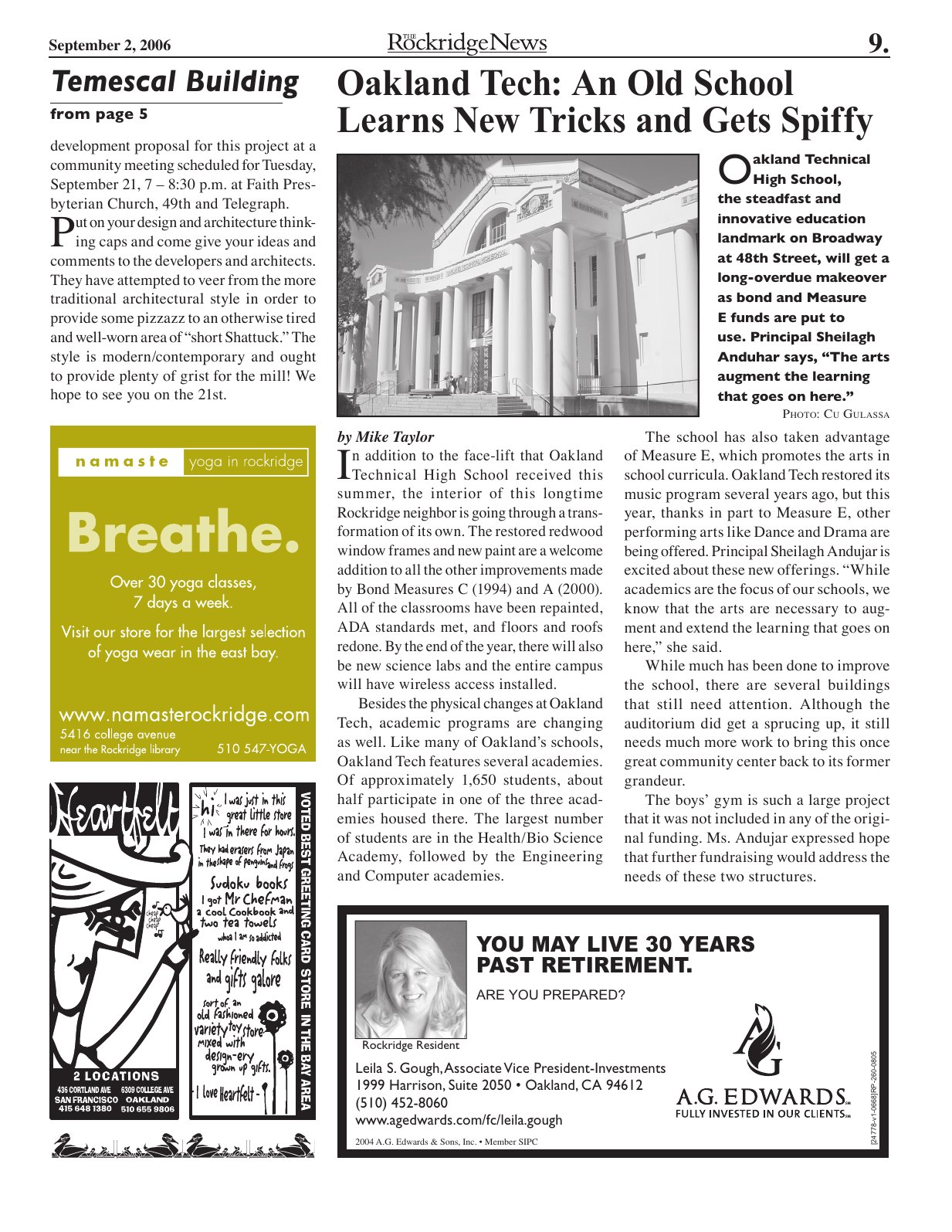 Click to zoom in The Rockridge News, September 2006, page 9