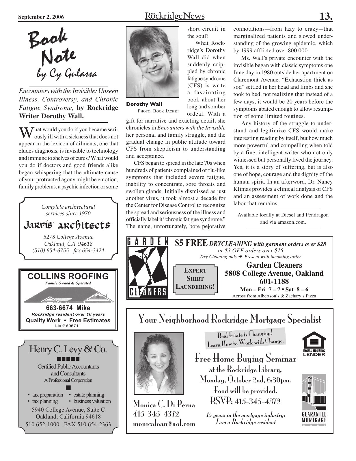 Click to zoom in The Rockridge News, September 2006, page 13