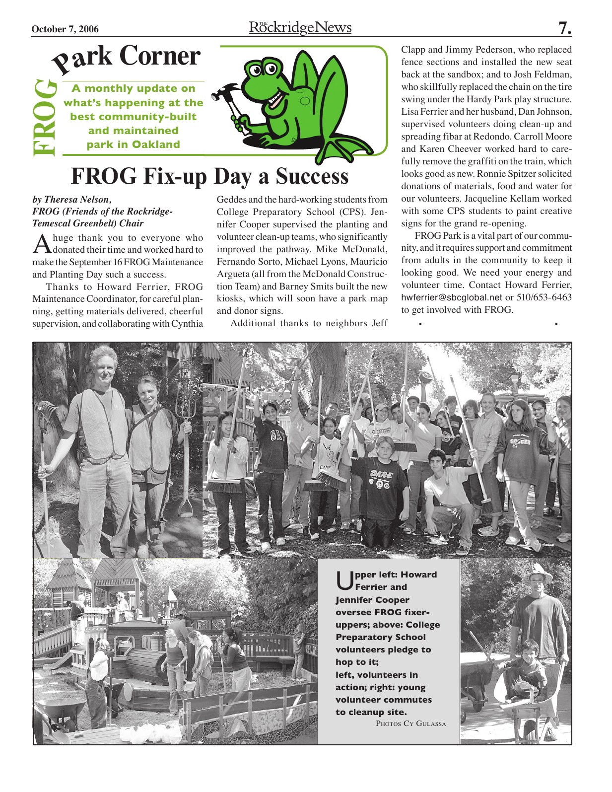 Click to zoom in The Rockridge News, October 2006, page 7