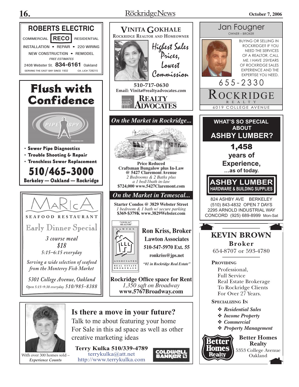 Click to zoom in The Rockridge News, October 2006, page 16
