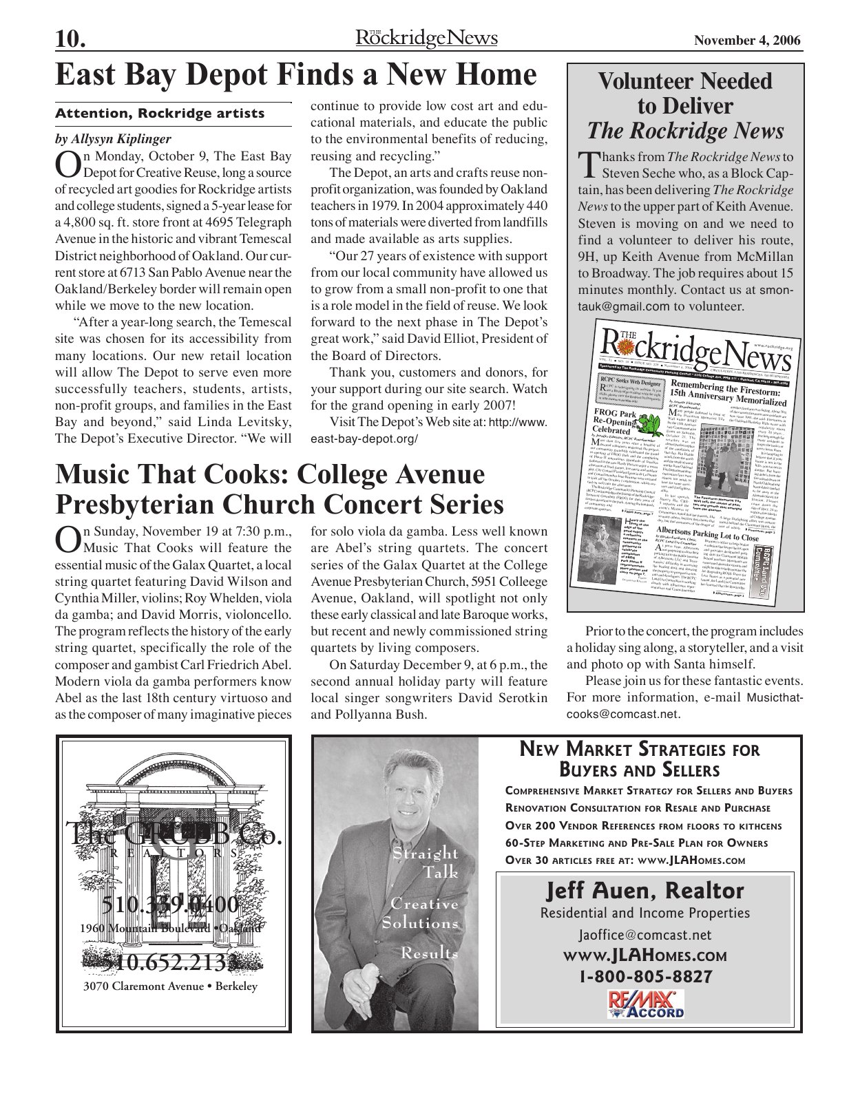 Click to zoom in The Rockridge News, November 2006, page 10