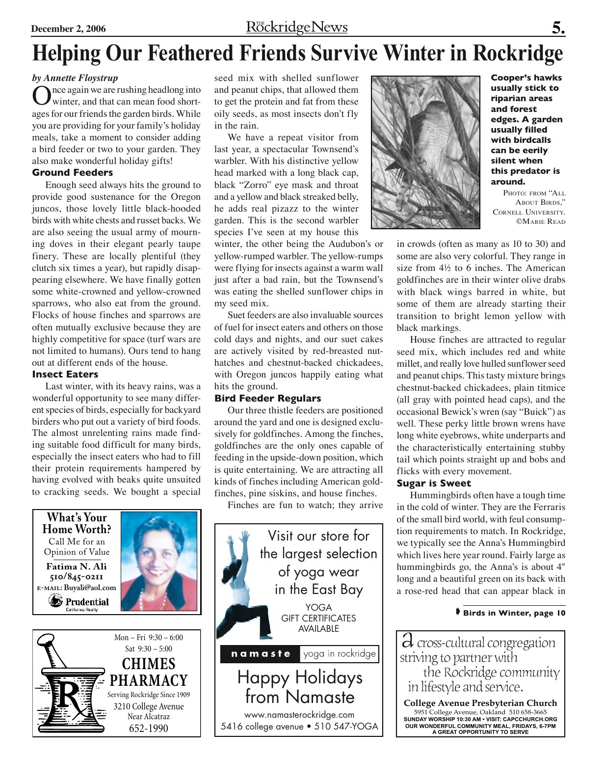 Click to zoom in The Rockridge News, December 2006, page 5