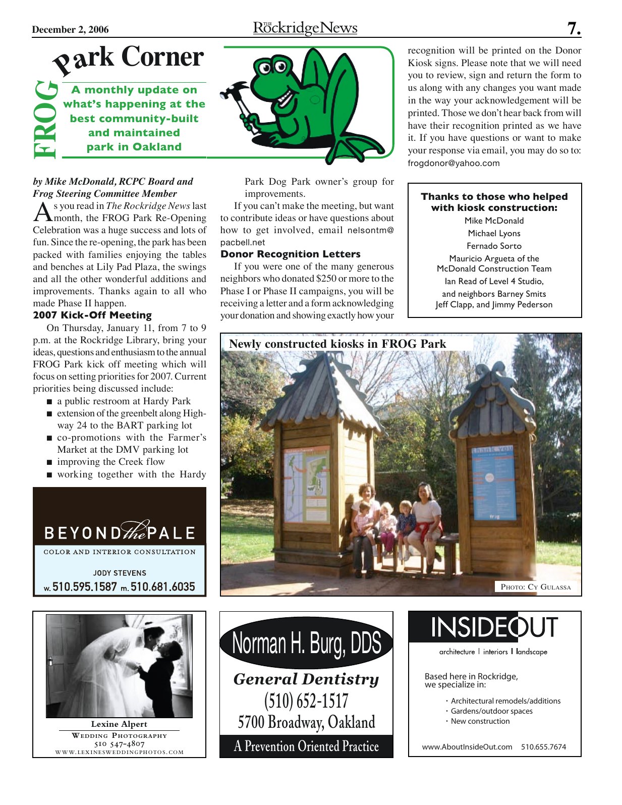 Click to zoom in The Rockridge News, December 2006, page 7