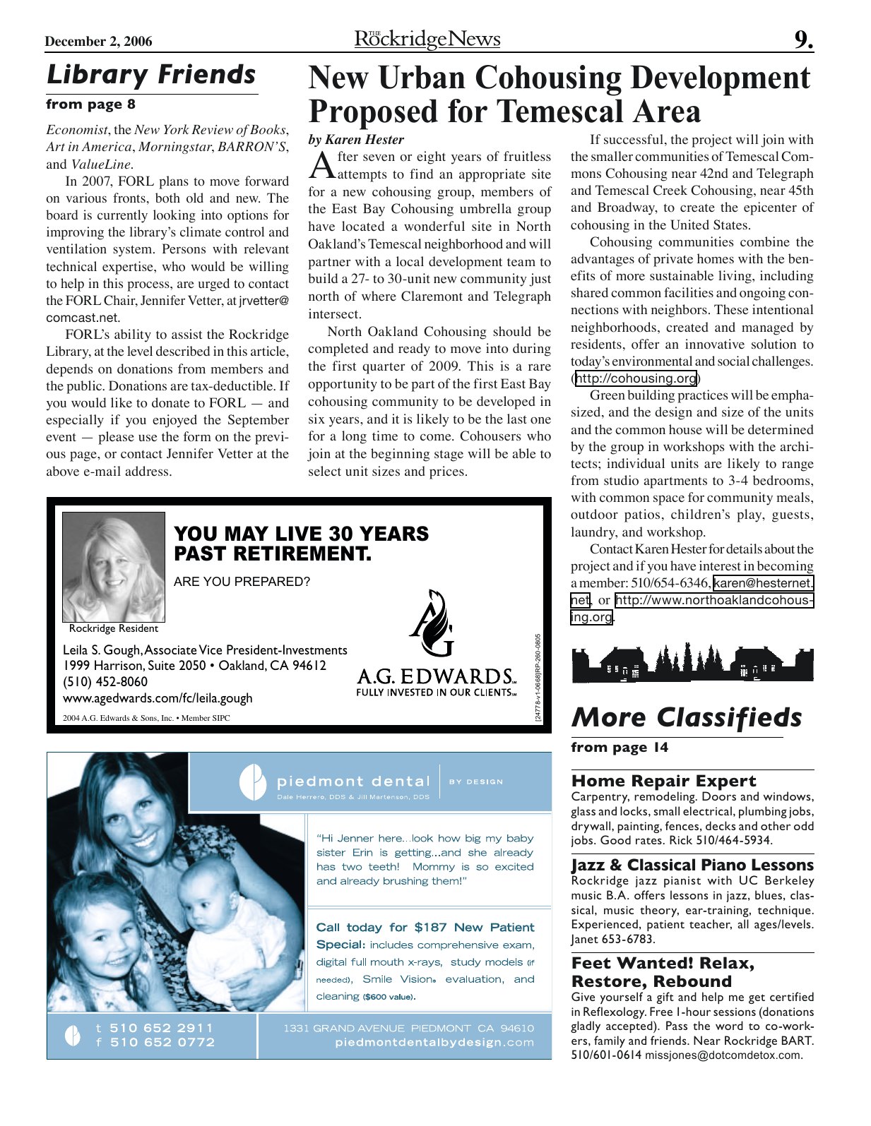 Click to zoom in The Rockridge News, December 2006, page 9