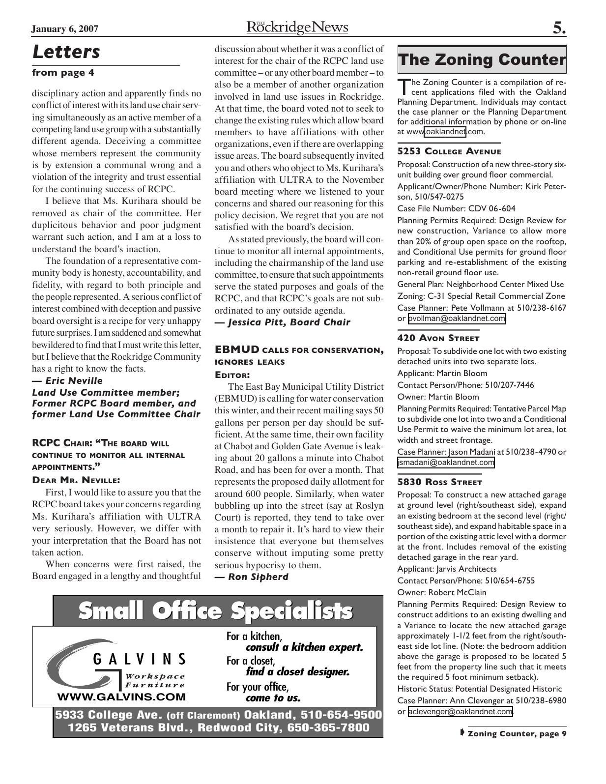The Rockridge News, January 2007, page 5