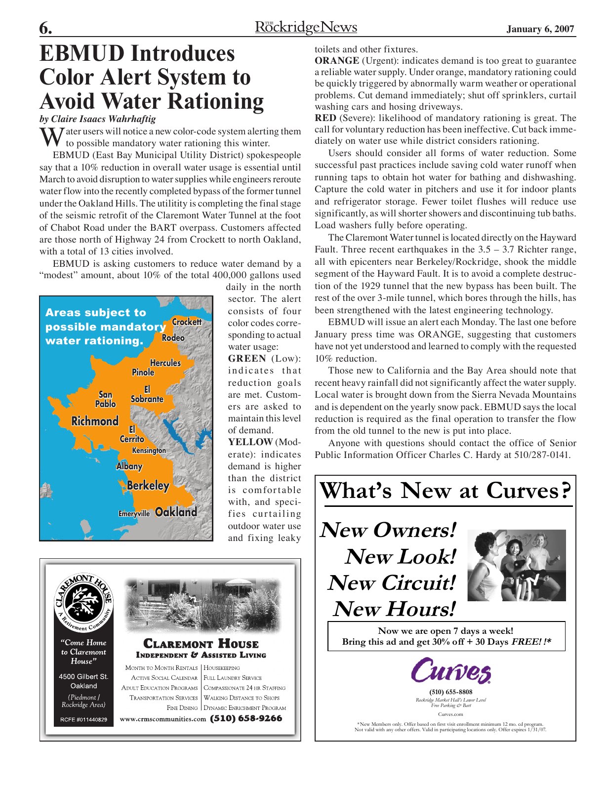 Click to zoom in The Rockridge News, January 2007, page 6