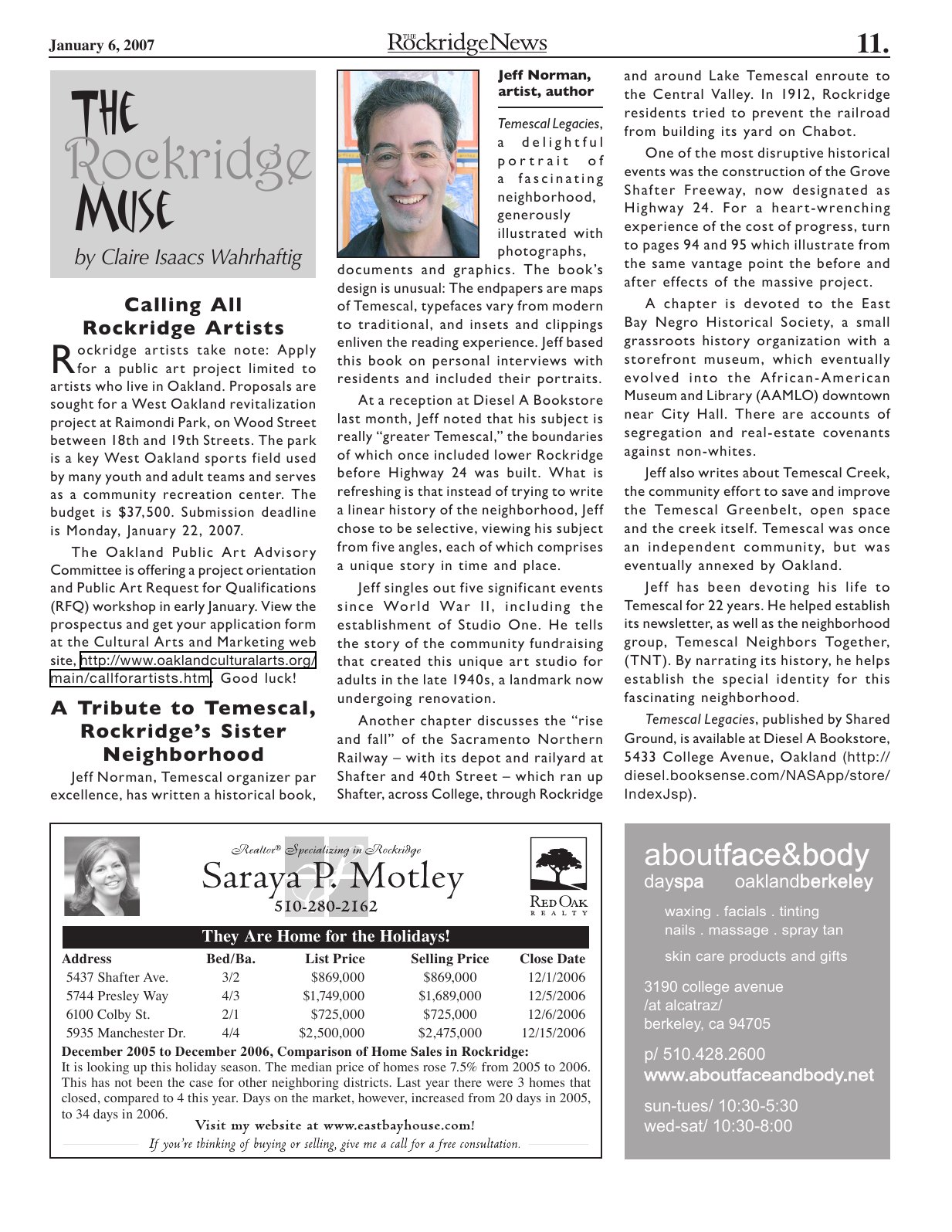 Click to zoom in The Rockridge News, January 2007, page 11