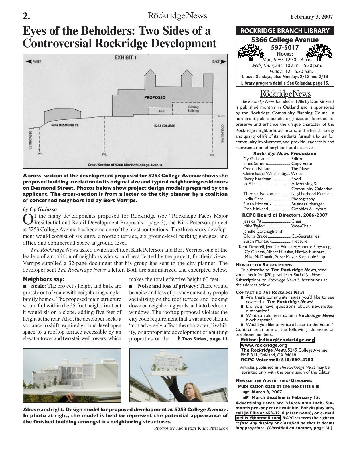 Click to zoom in The Rockridge News, February 2007, page 2