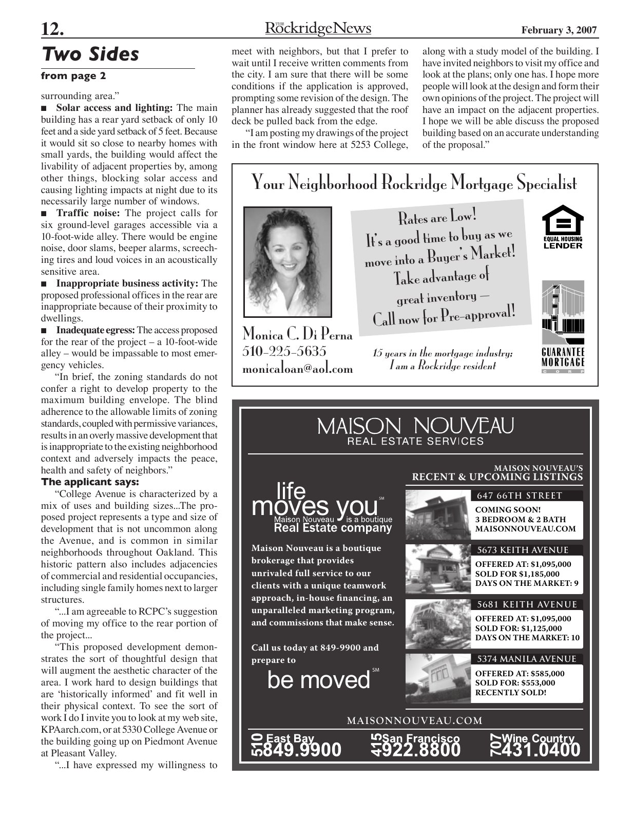 Click to zoom in The Rockridge News, February 2007, page 12