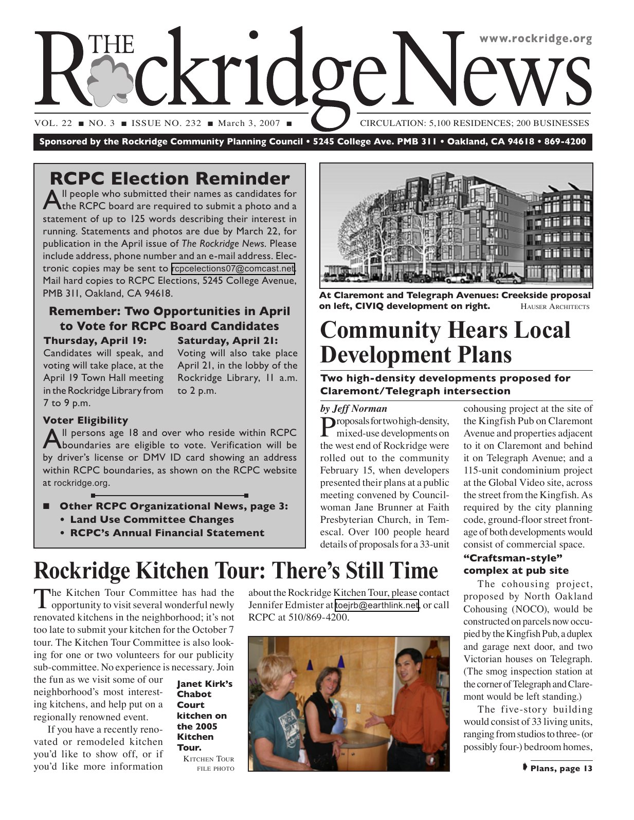 Click to zoom in The Rockridge News, March 2007, page 1