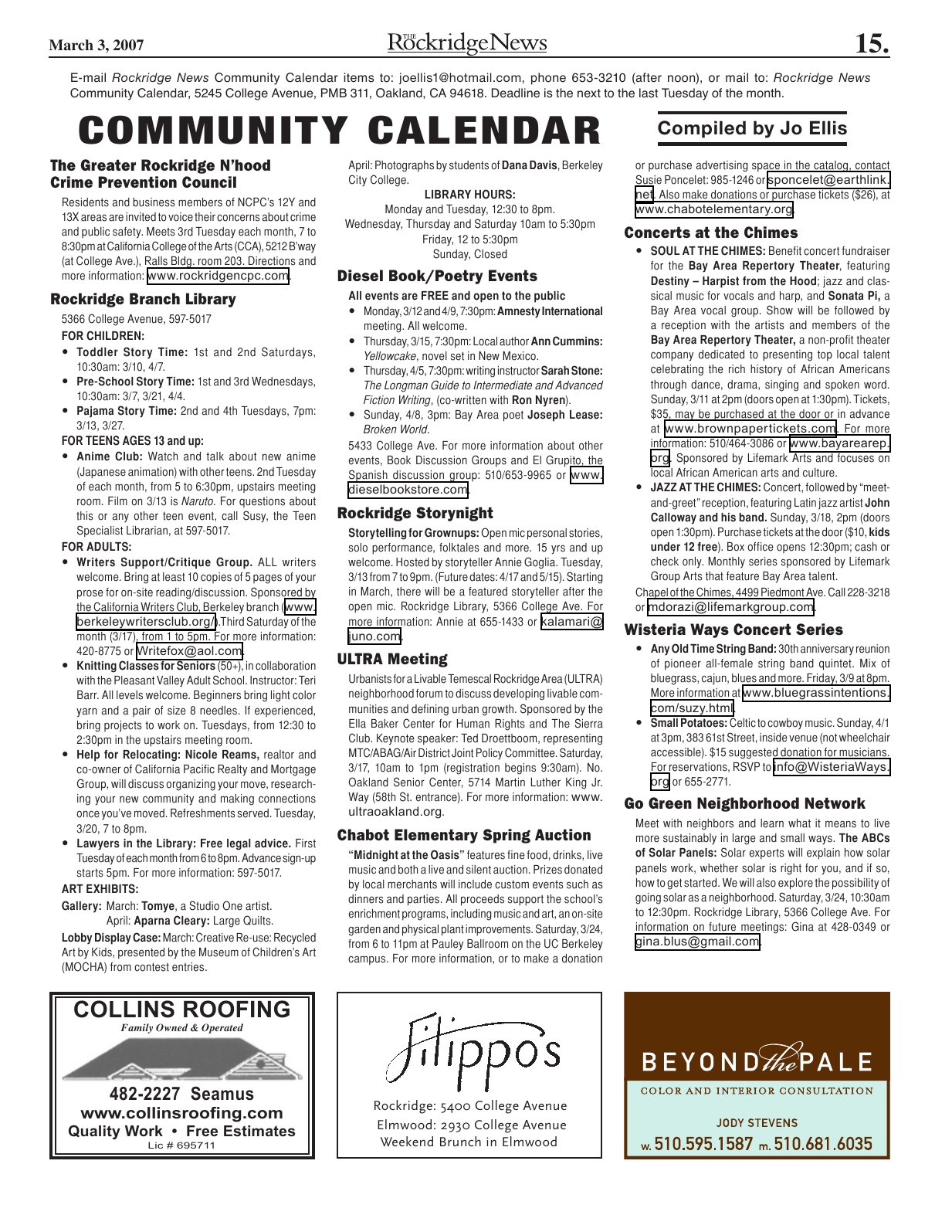 Click to zoom in The Rockridge News, March 2007, page 15