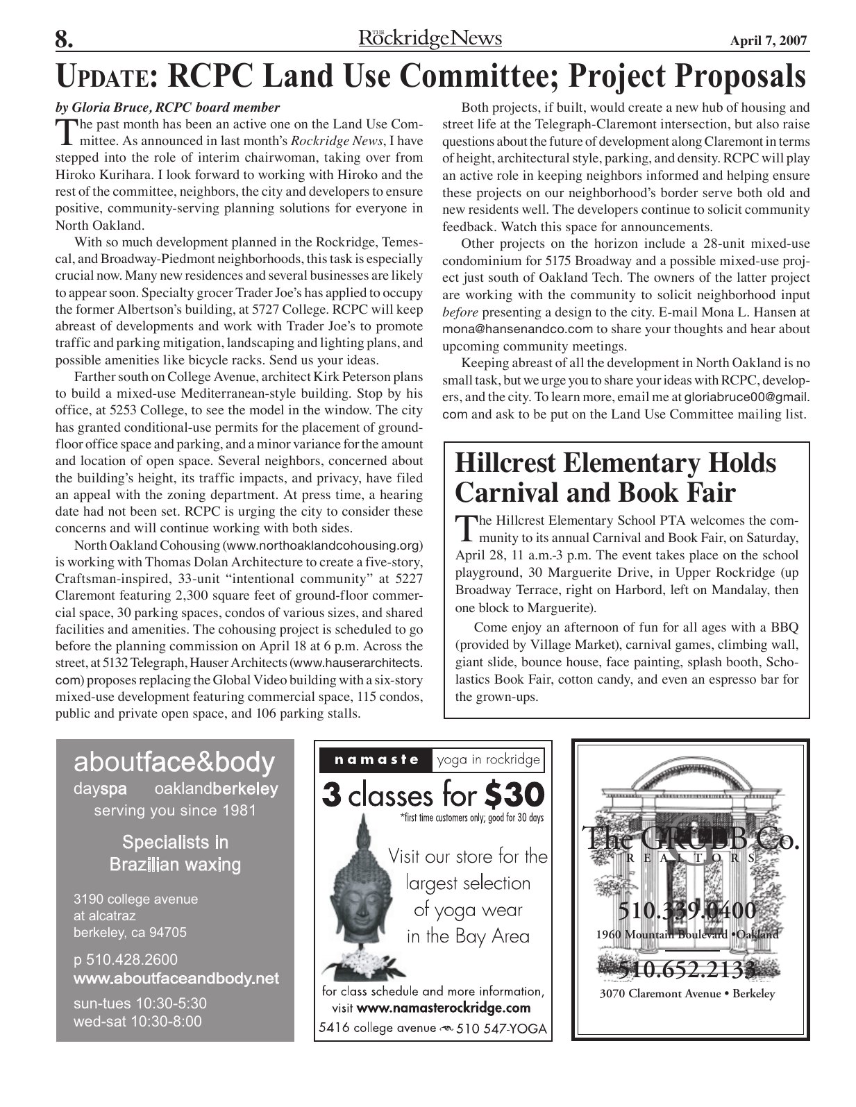 The Rockridge News, April 2007, page 8