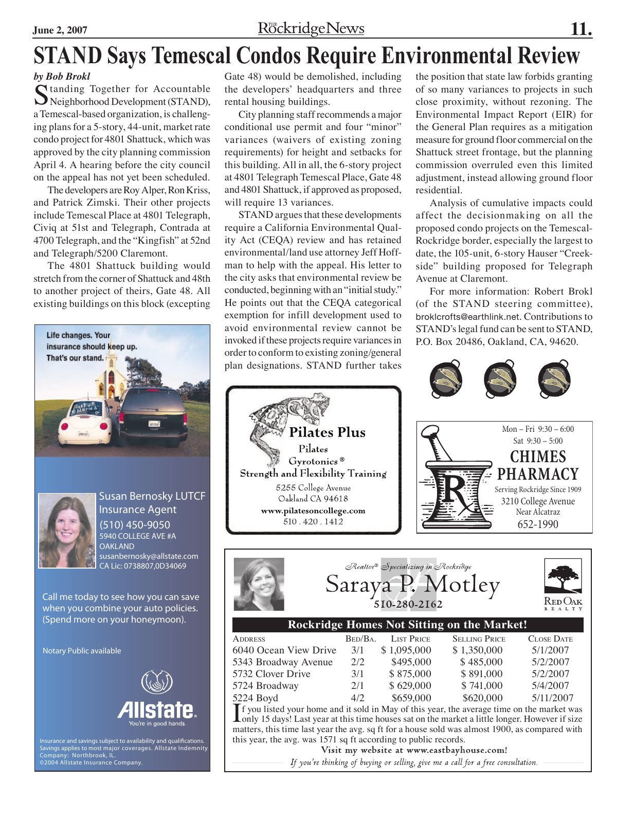 The Rockridge News, June 2007, page 11