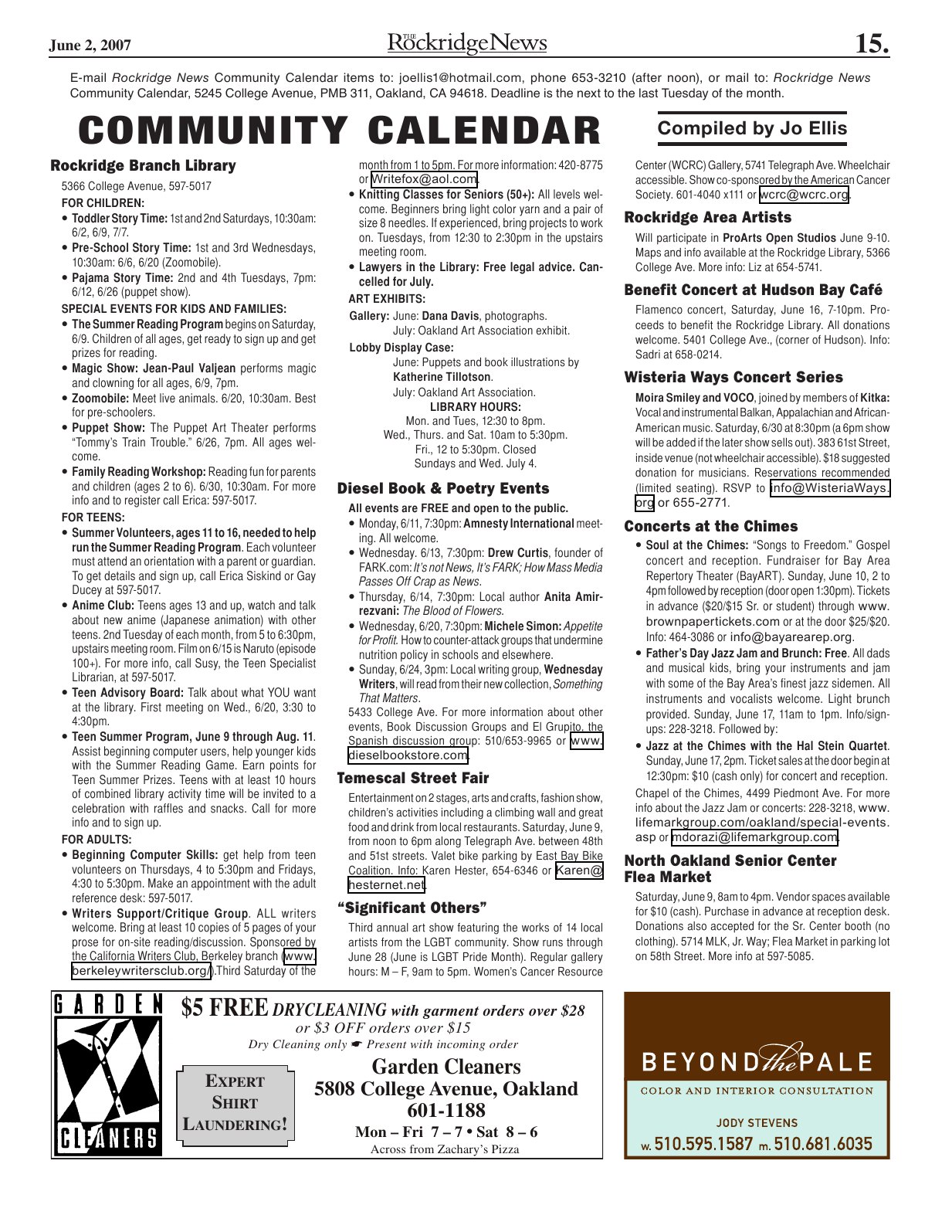 The Rockridge News, June 2007, page 15