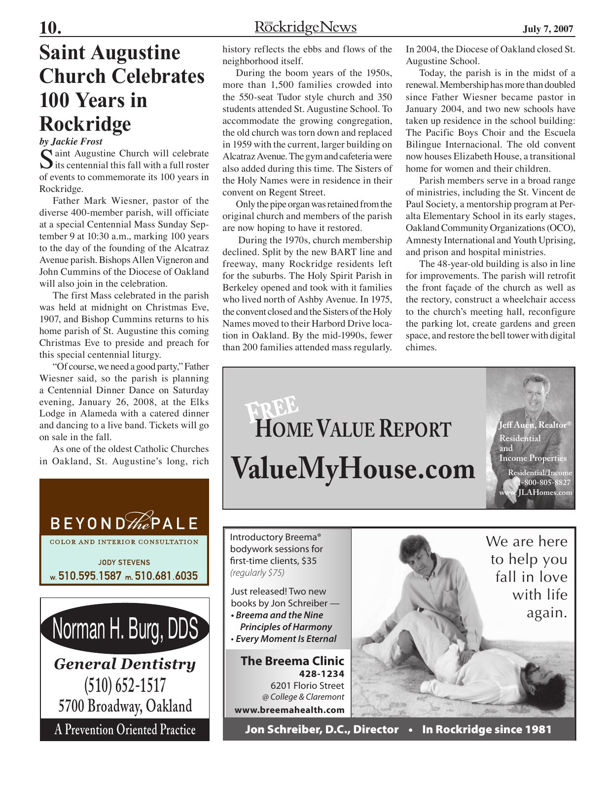 Click to zoom in The Rockridge News, July 2007, page 10