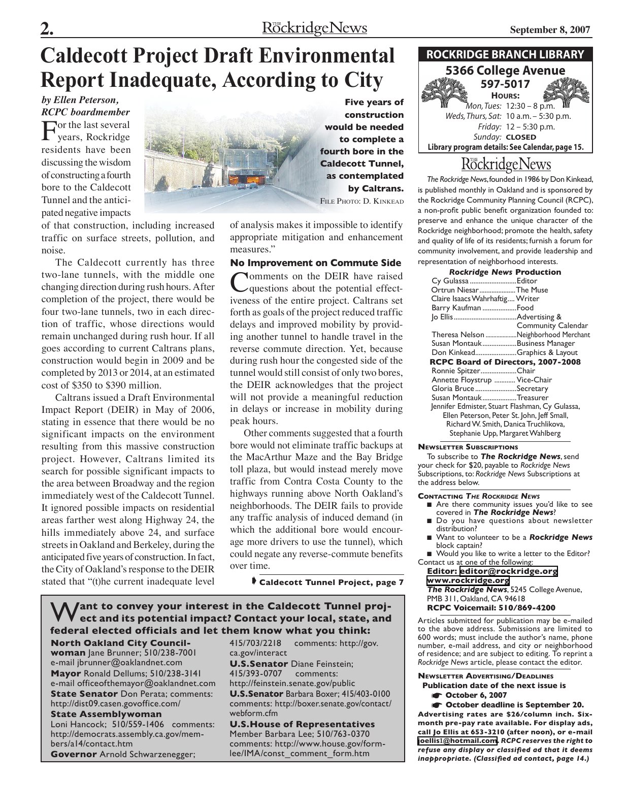 The Rockridge News, September 2007, page 2