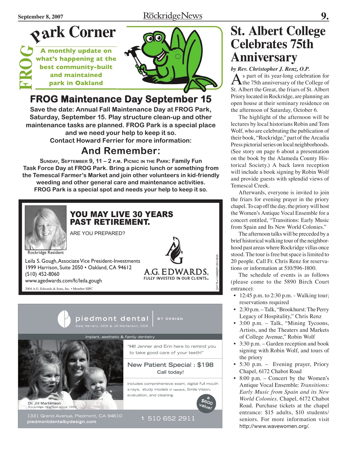 Click to zoom in The Rockridge News, September 2007, page 9