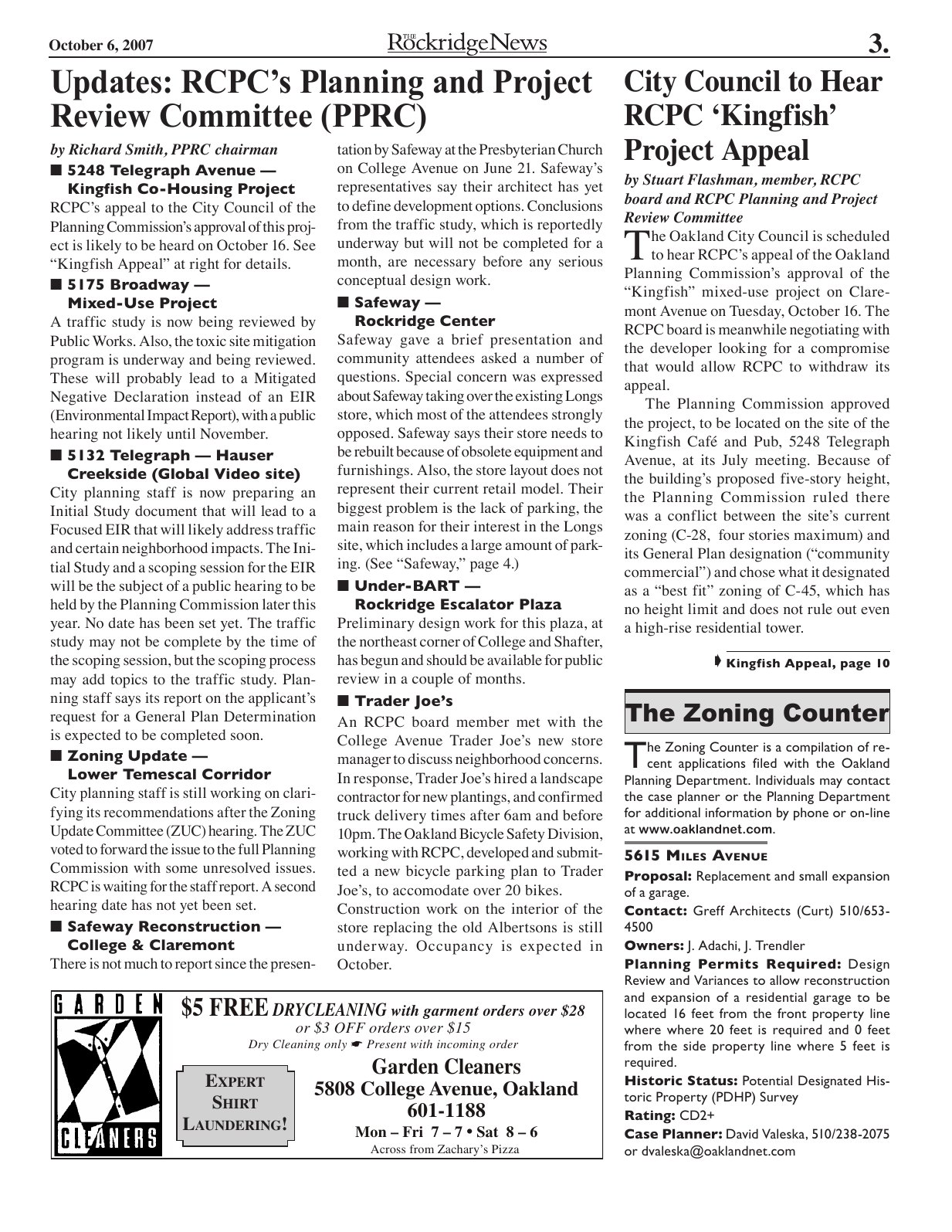 Click to zoom in The Rockridge News, October 2007, page 3