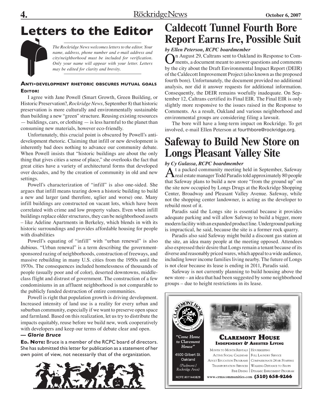 The Rockridge News, October 2007, page 4