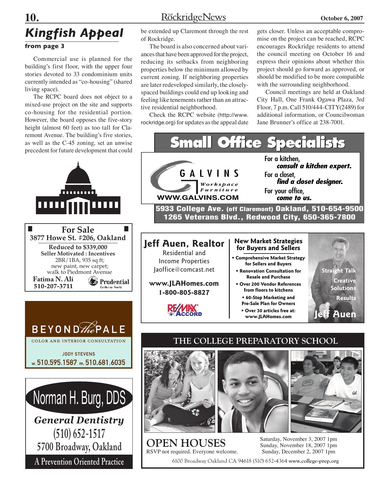 Click to zoom in The Rockridge News, October 2007, page 10