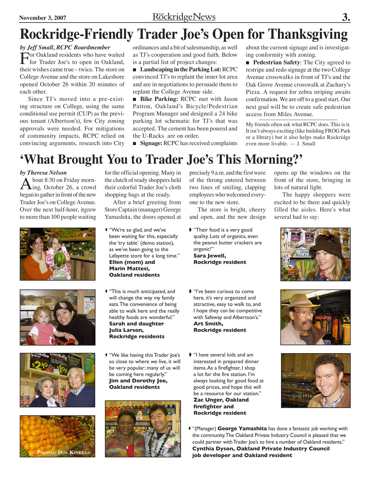 The Rockridge News, November 2007, page 3