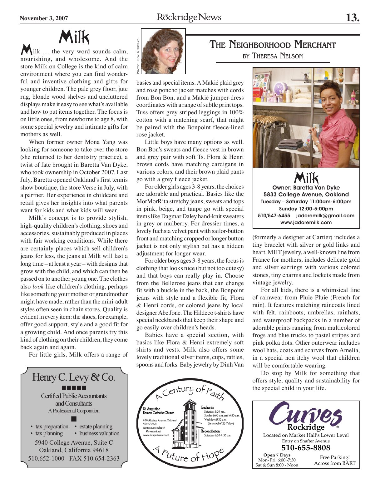 Click to zoom in The Rockridge News, November 2007, page 13