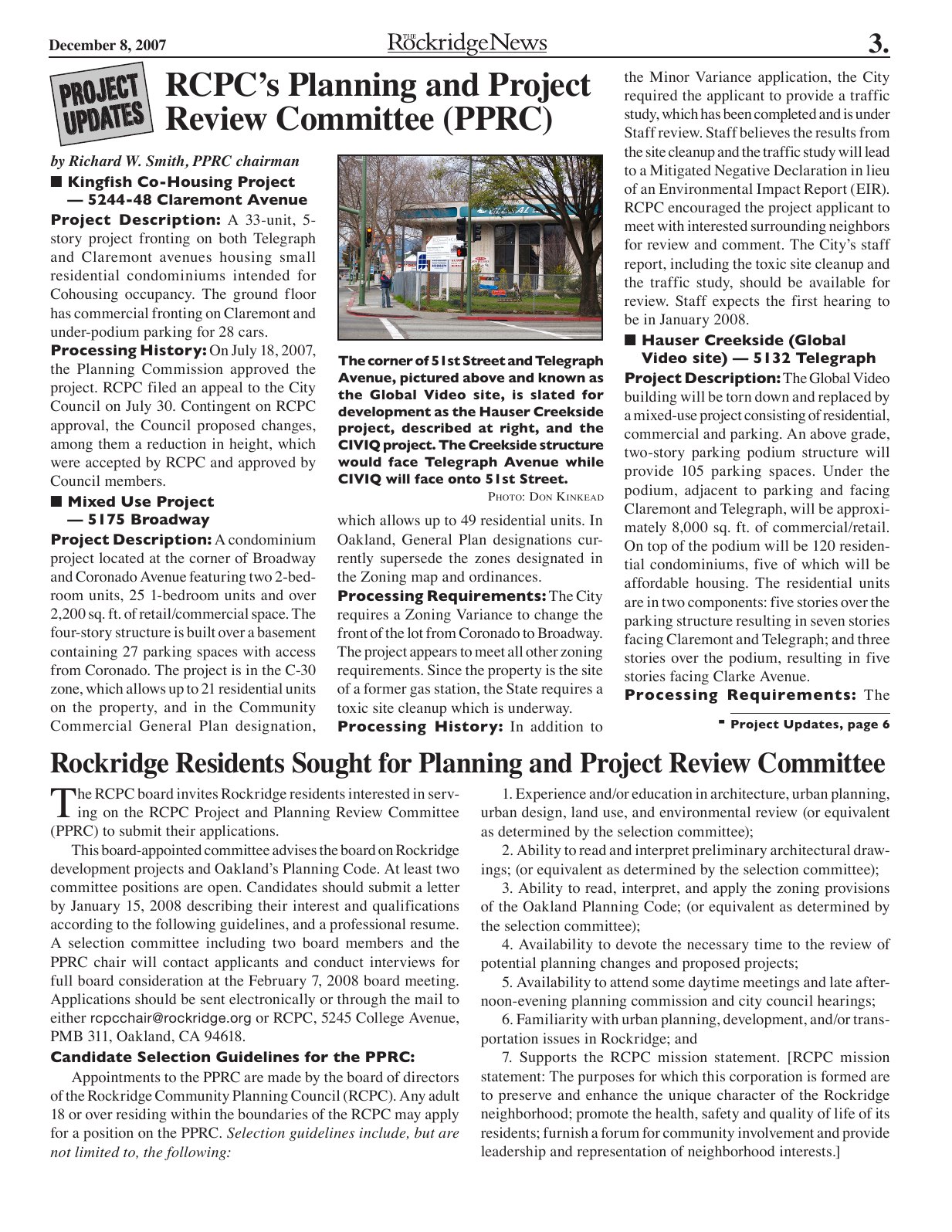 Click to zoom in The Rockridge News, December 2007, page 3