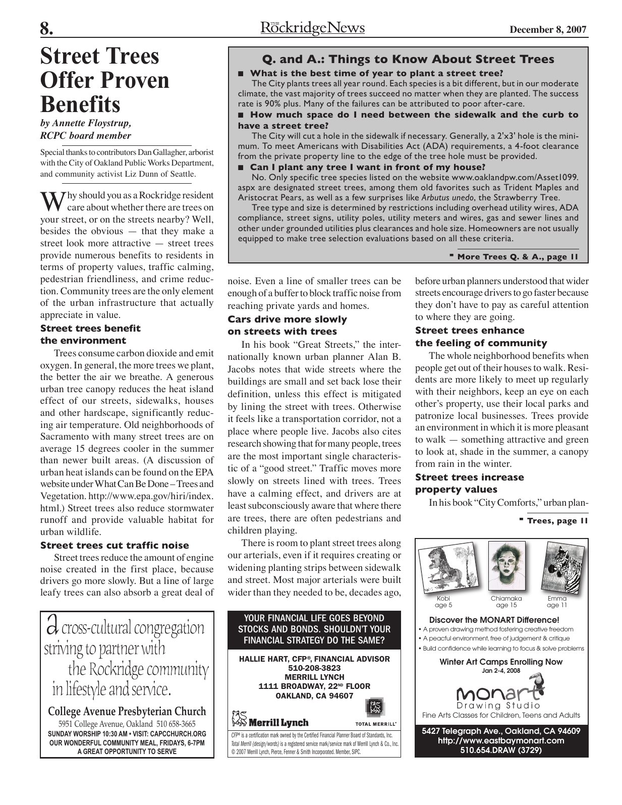 Click to zoom in The Rockridge News, December 2007, page 8