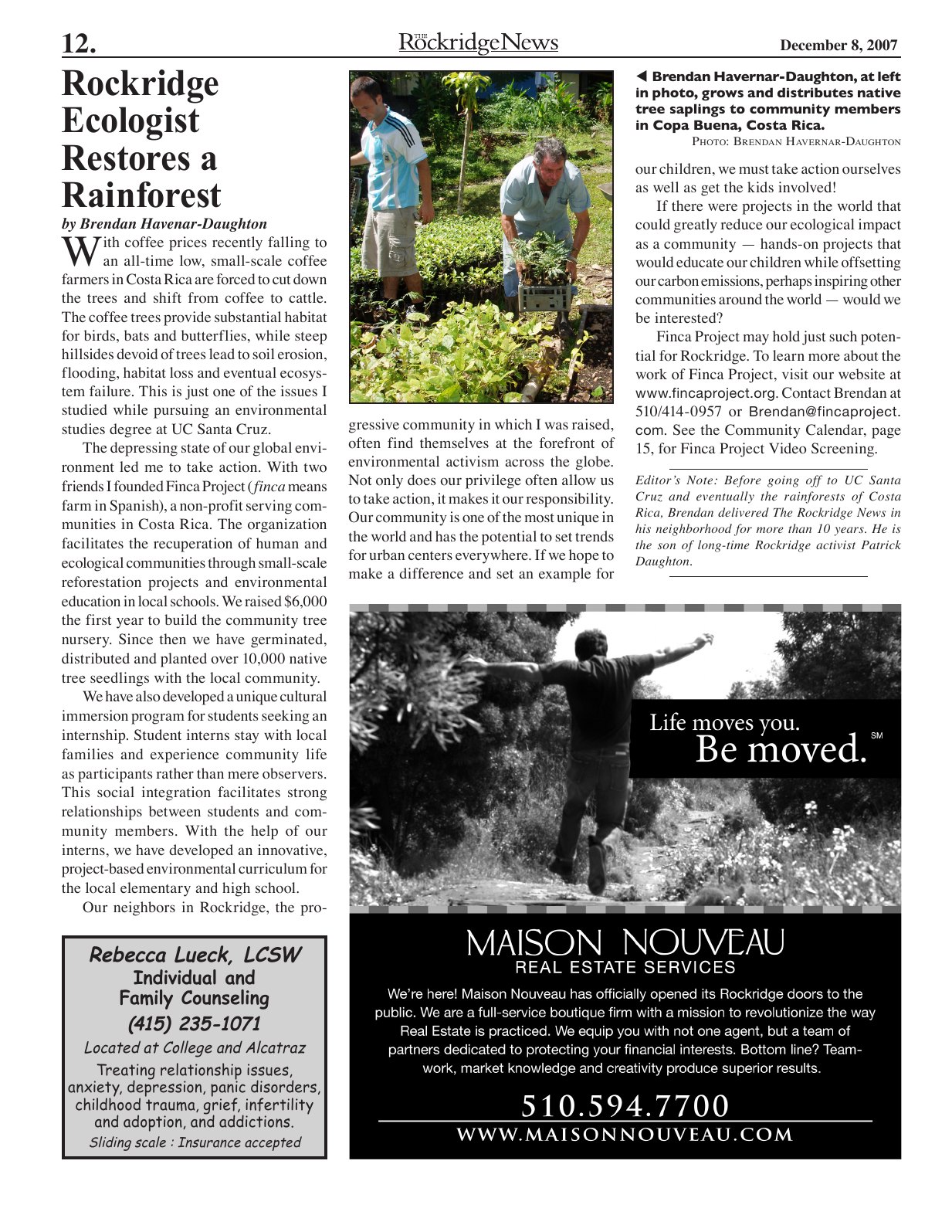 Click to zoom in The Rockridge News, December 2007, page 12