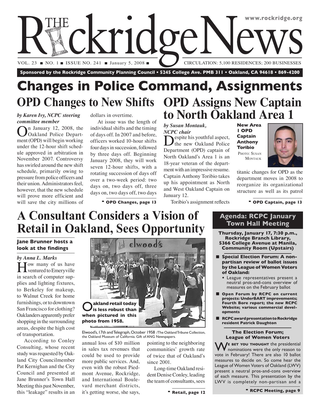 The Rockridge News, January 2008, page 1