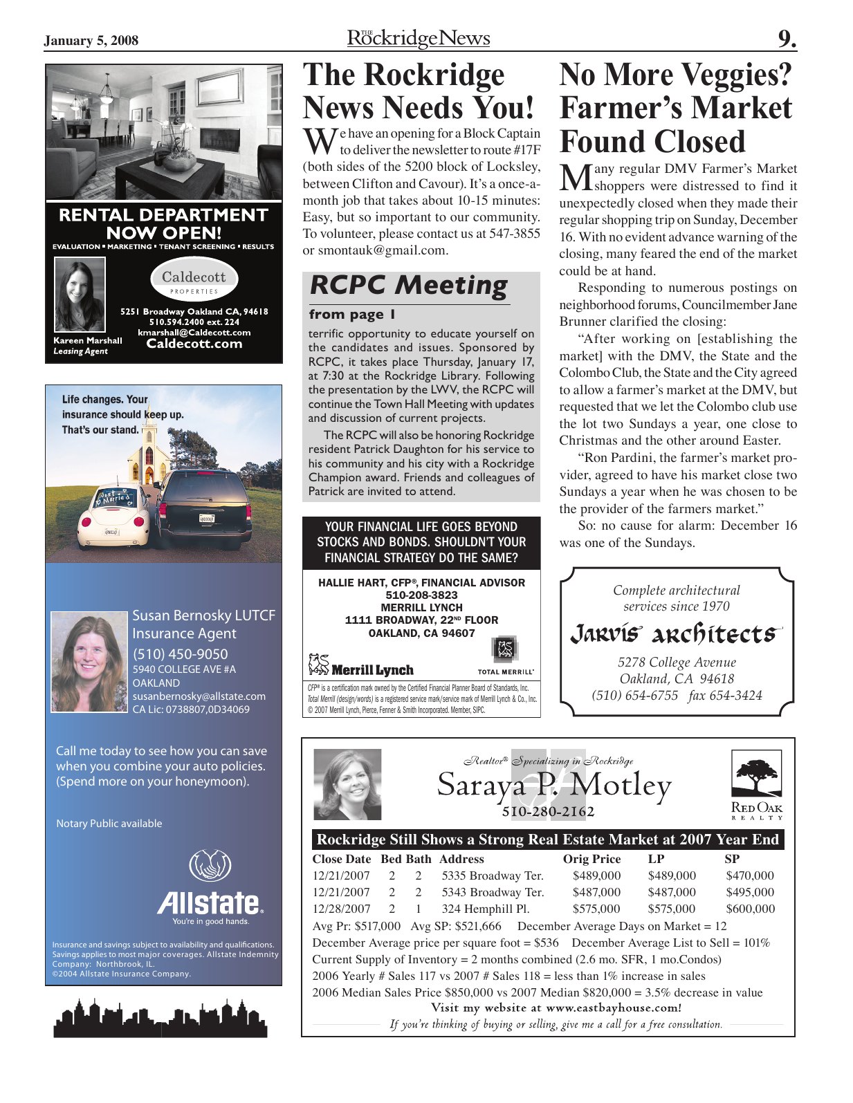 Click to zoom in The Rockridge News, January 2008, page 9