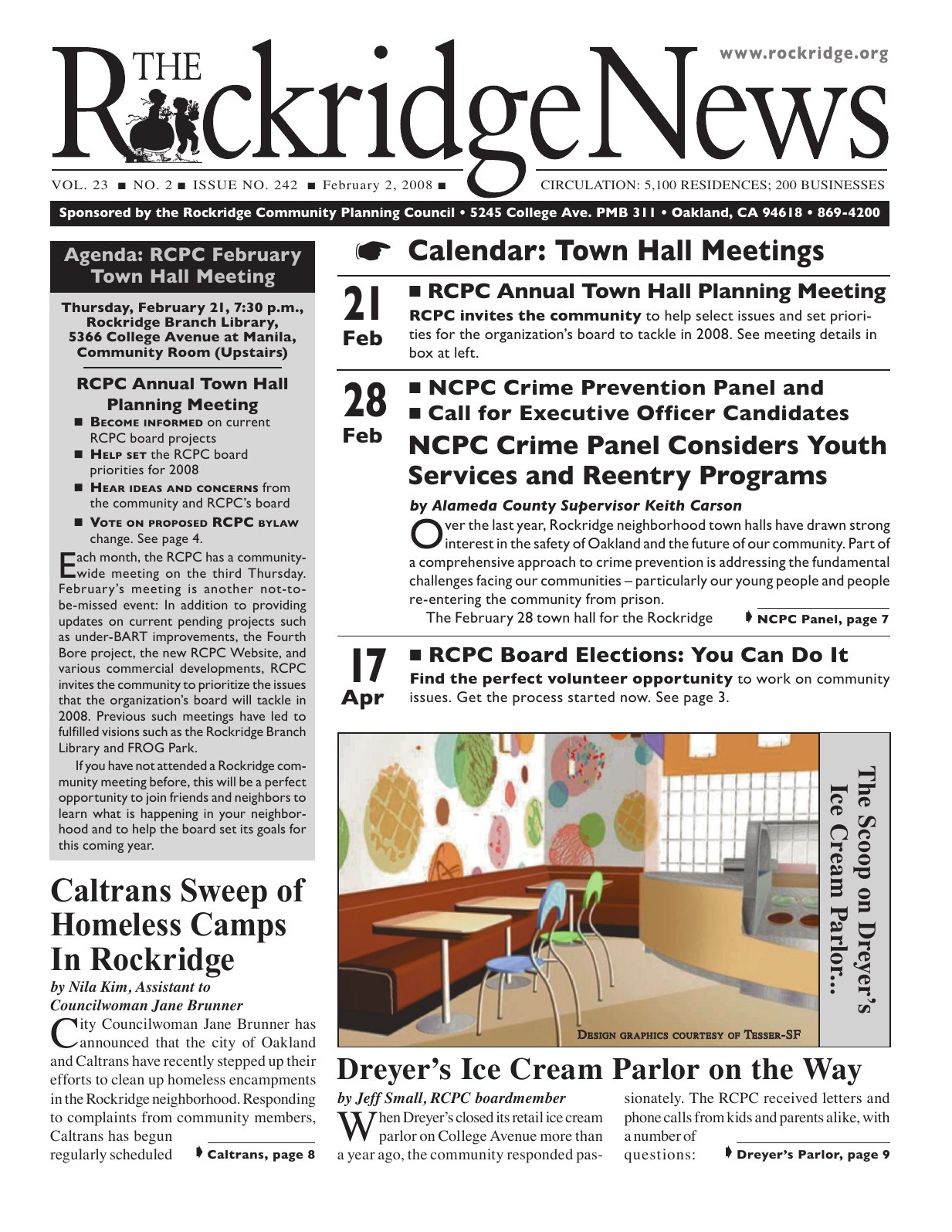 Click to zoom in The Rockridge News, February 2008, page 1