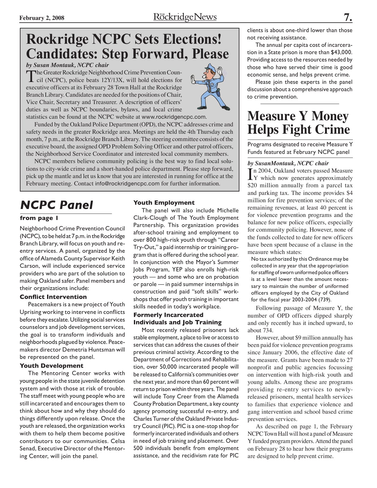The Rockridge News, February 2008, page 7