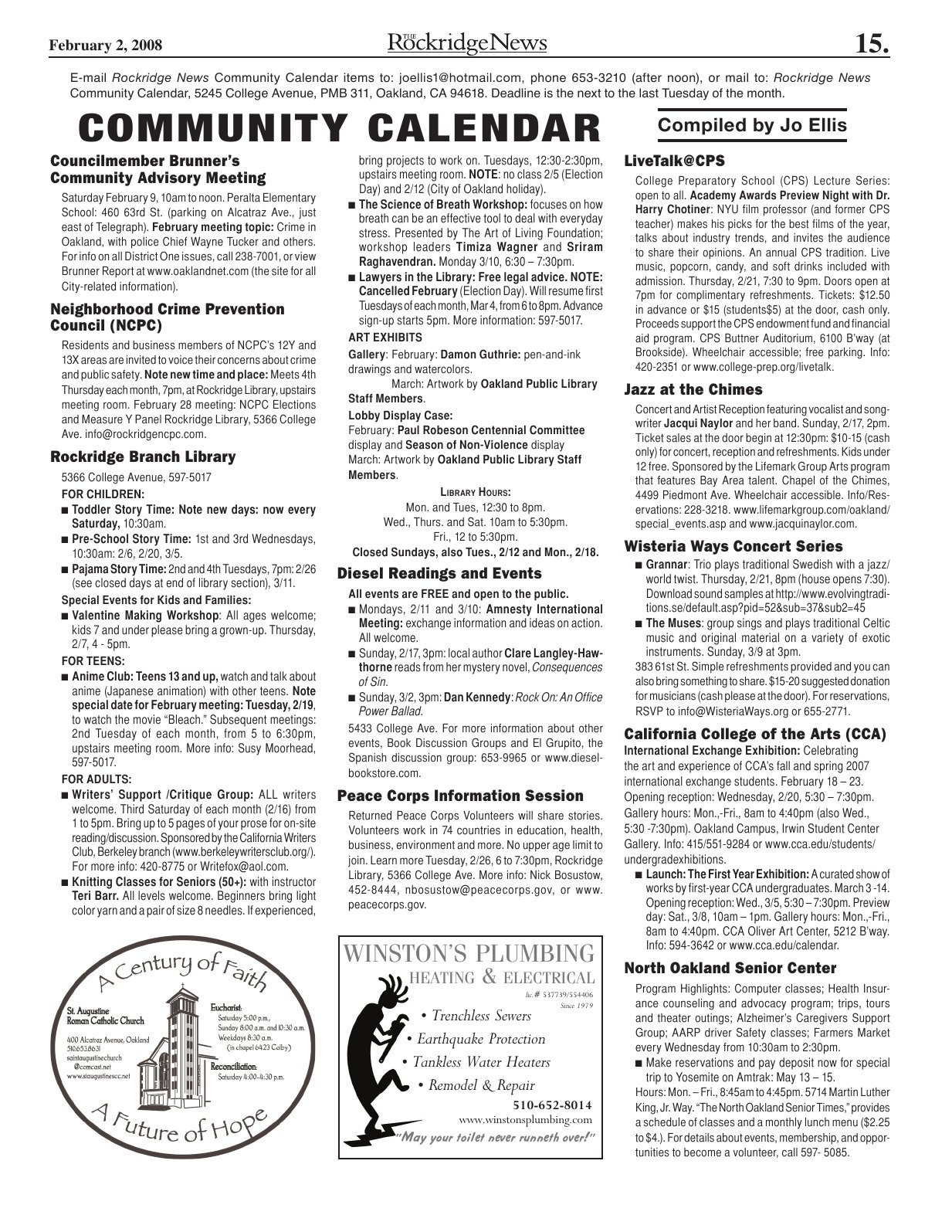 Click to zoom in The Rockridge News, February 2008, page 15