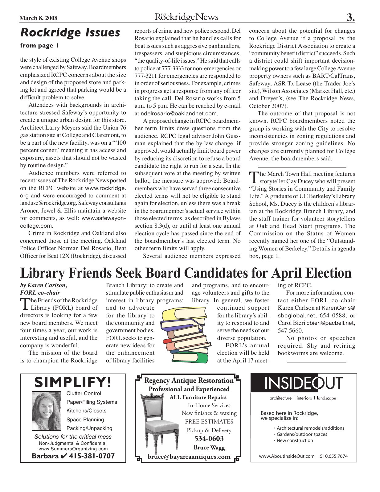 Click to zoom in The Rockridge News, March 2008, page 3