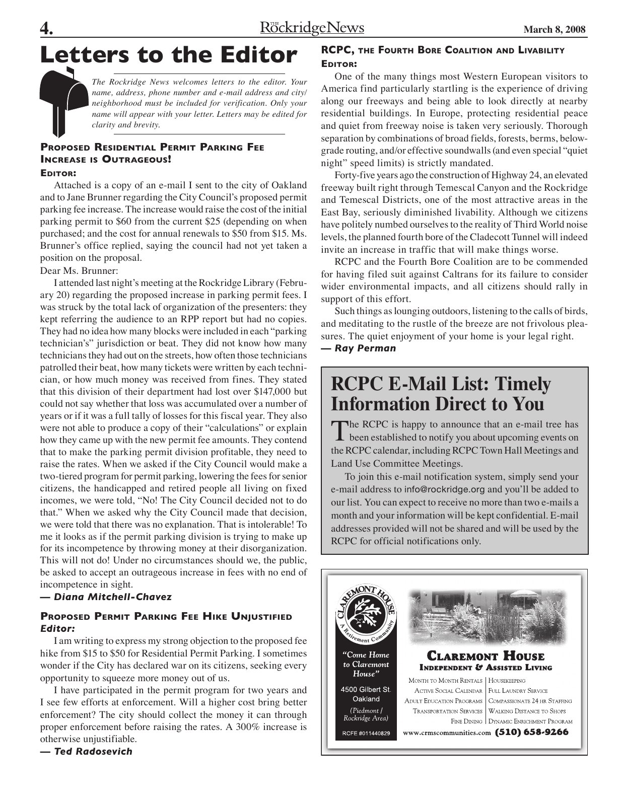 Click to zoom in The Rockridge News, March 2008, page 4