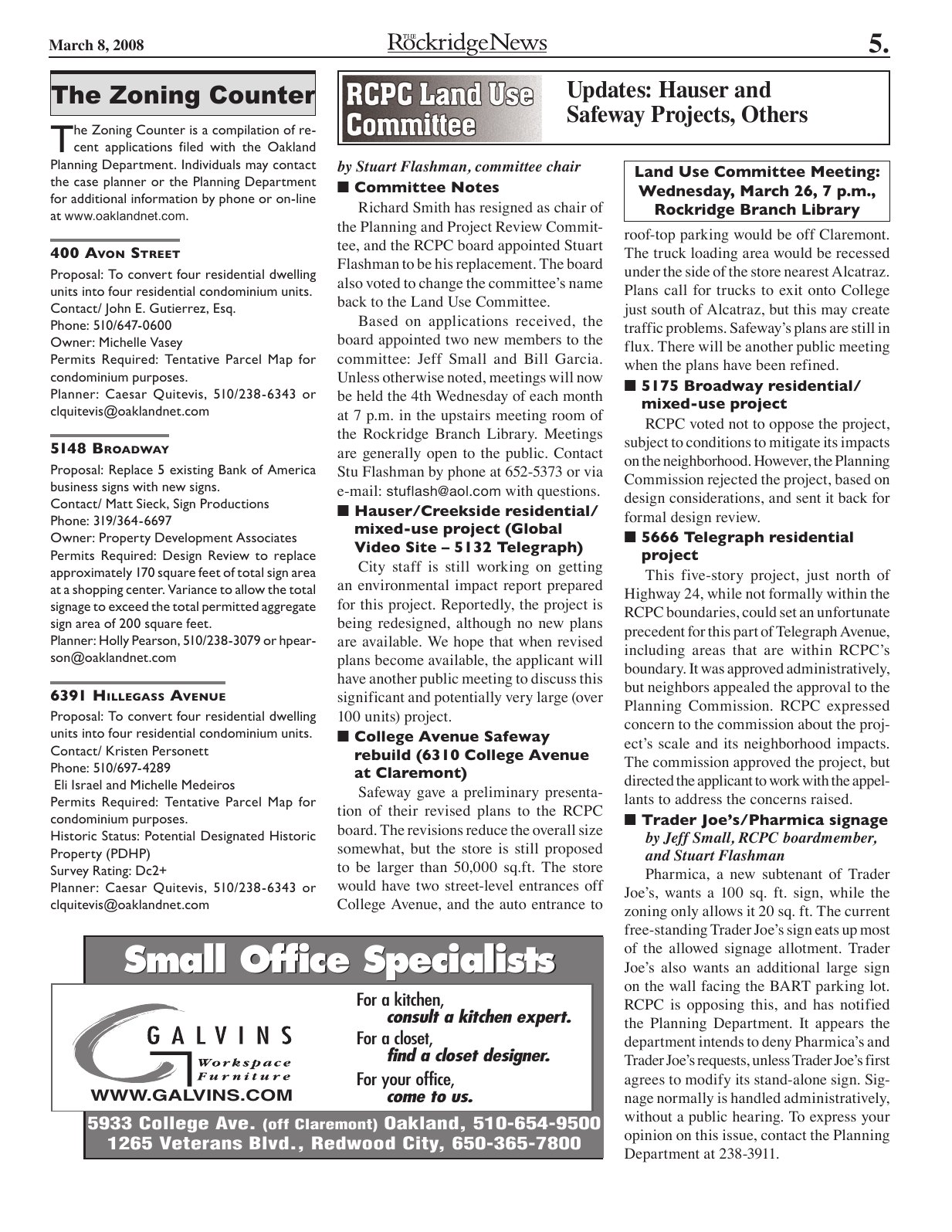 Click to zoom in The Rockridge News, March 2008, page 5