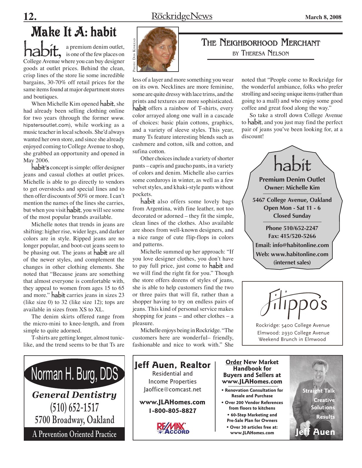 Click to zoom in The Rockridge News, March 2008, page 12
