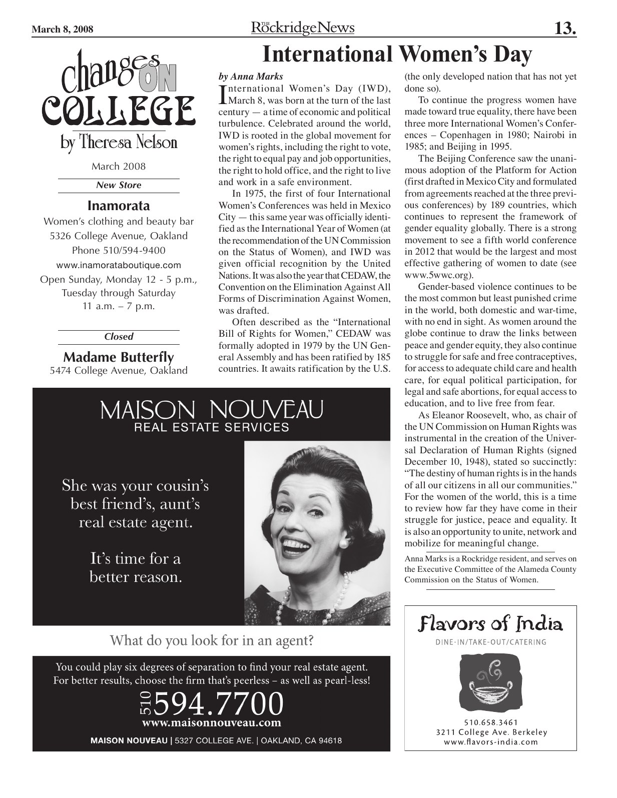Click to zoom in The Rockridge News, March 2008, page 13