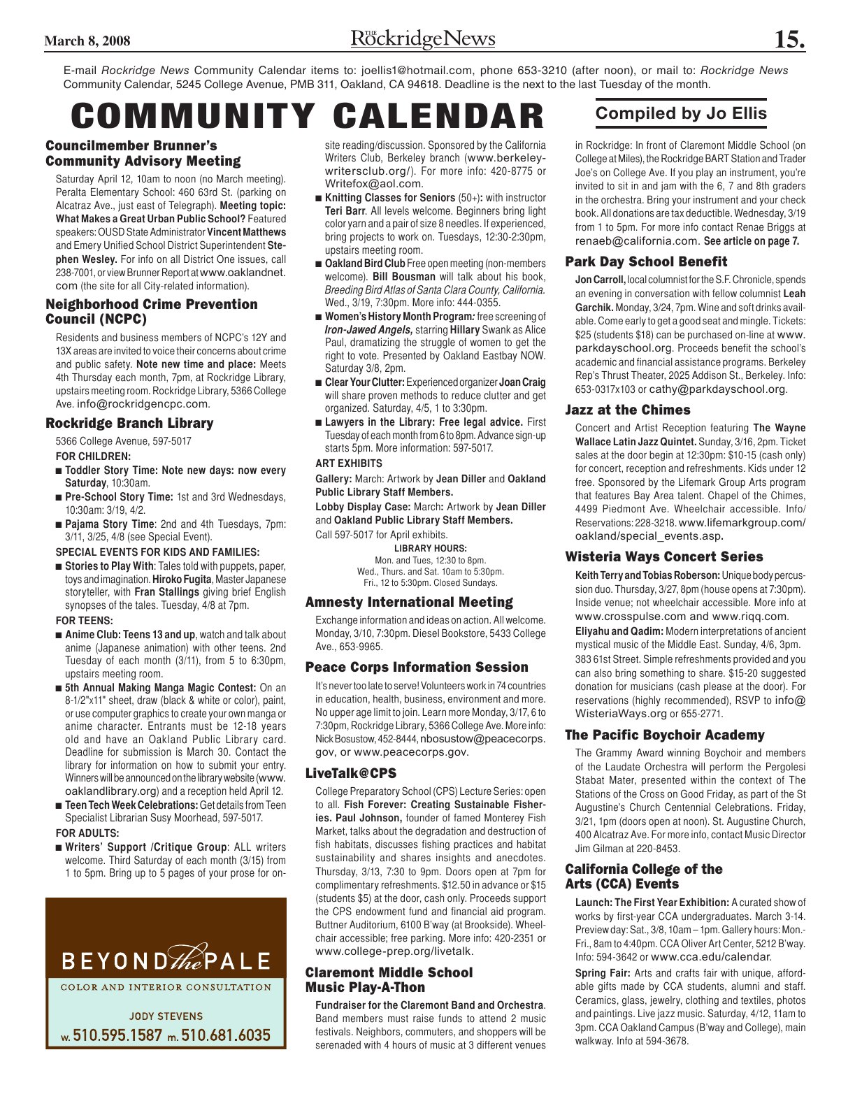 Click to zoom in The Rockridge News, March 2008, page 15