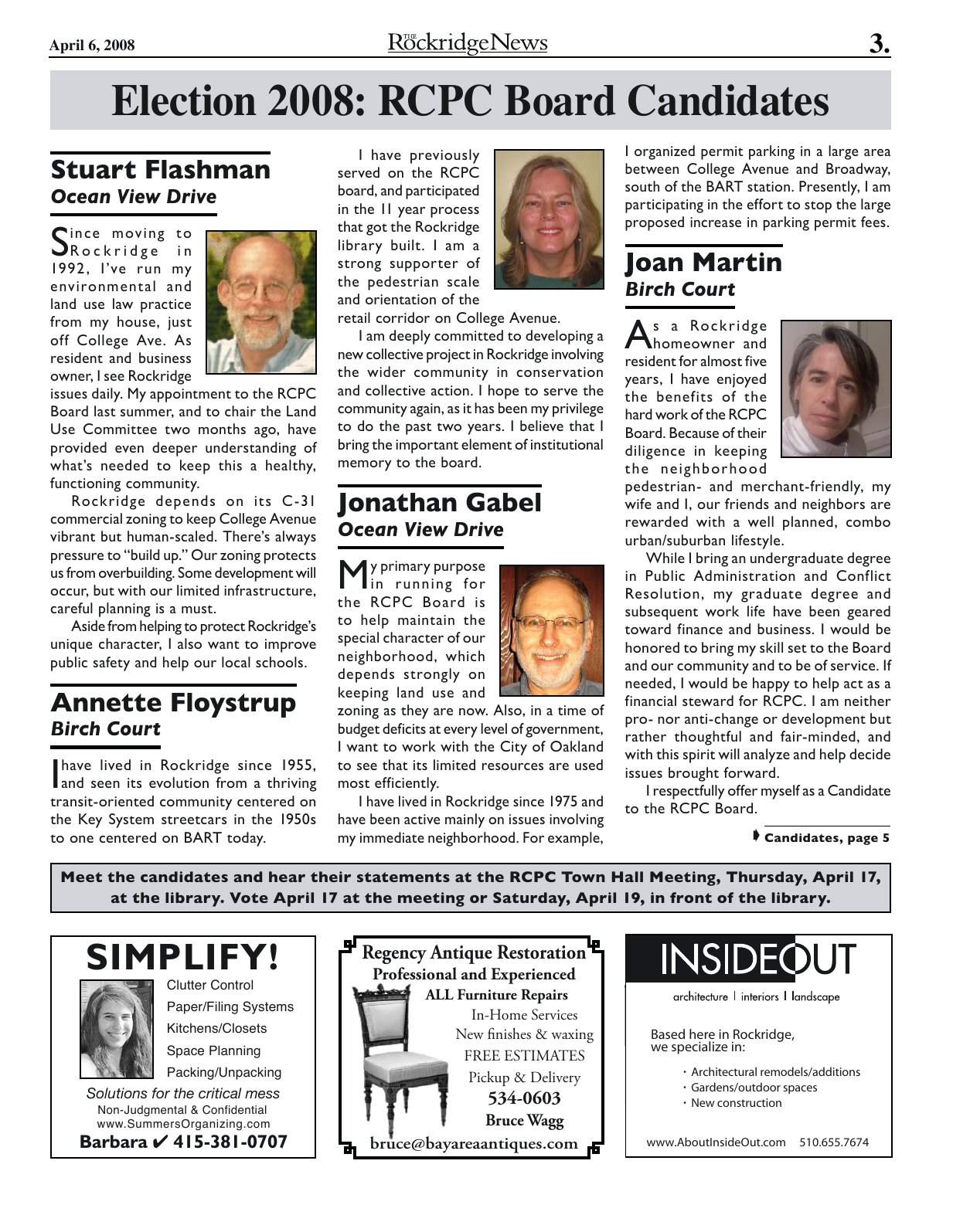 Click to zoom in The Rockridge News, April 2008, page 3