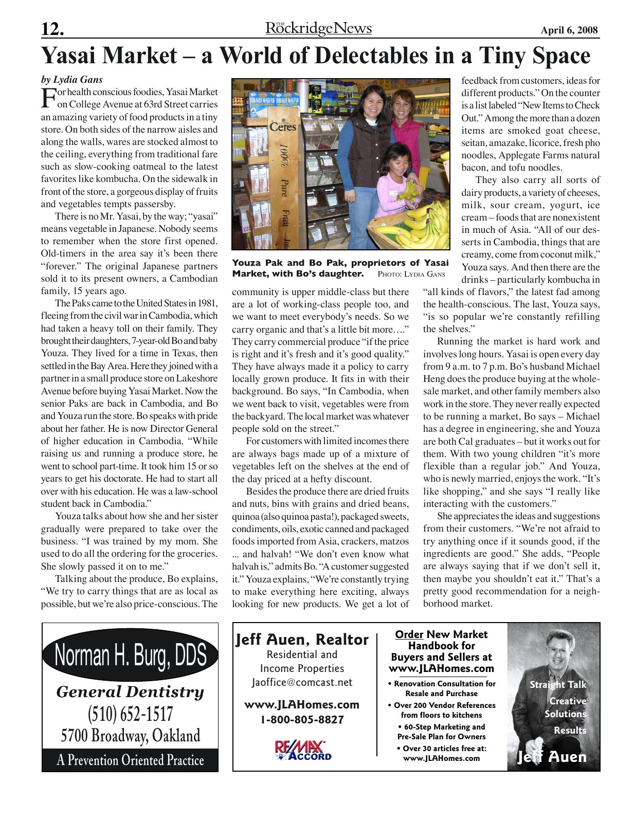 Click to zoom in The Rockridge News, April 2008, page 12