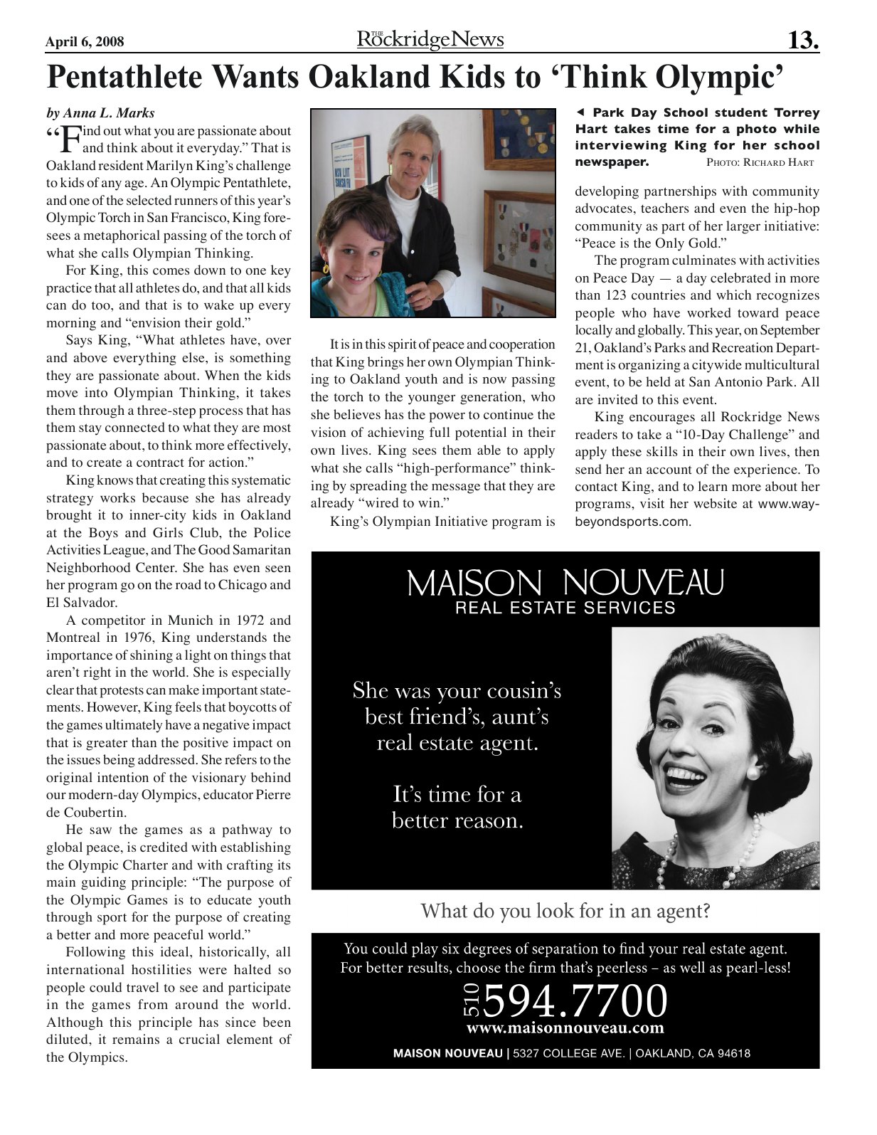Click to zoom in The Rockridge News, April 2008, page 13