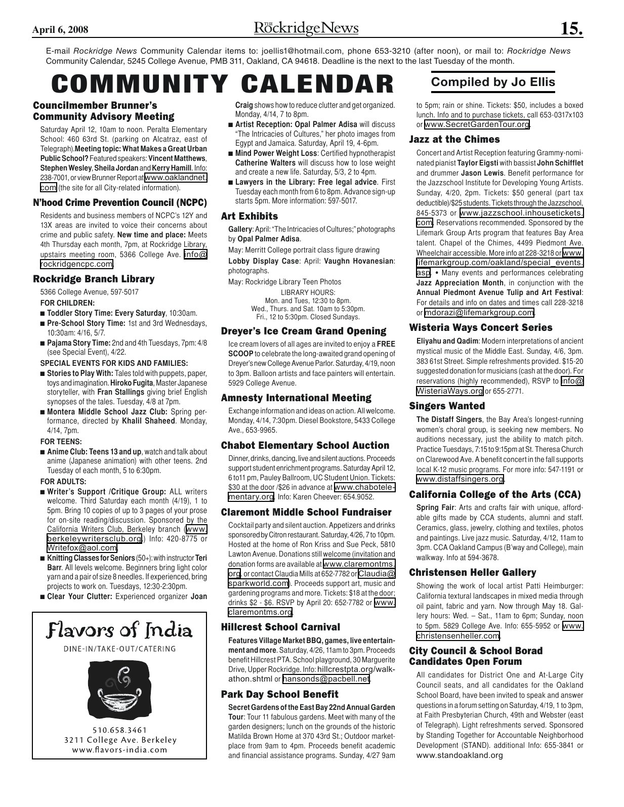 Click to zoom in The Rockridge News, April 2008, page 15