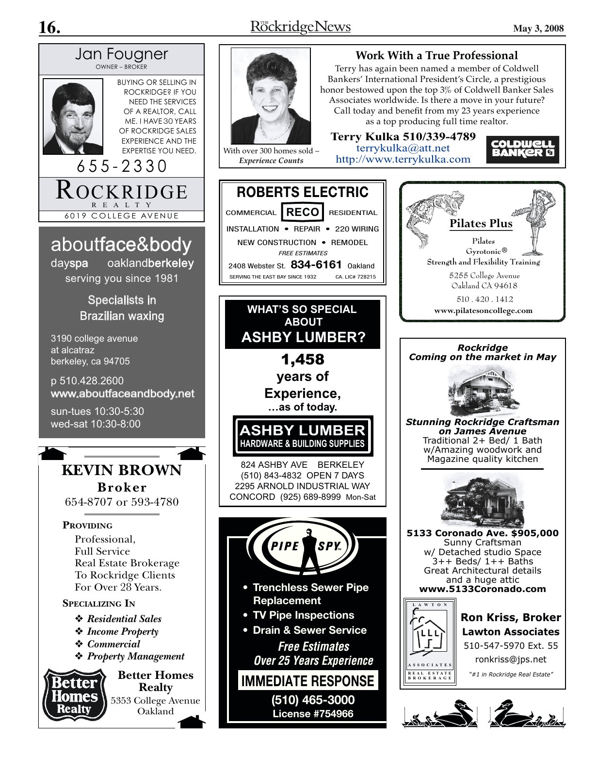 Click to zoom in The Rockridge News, May 2008, page 16