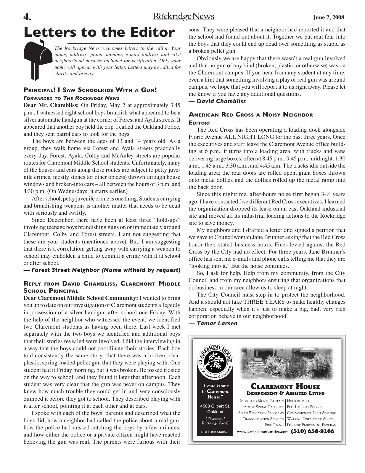 Click to zoom in The Rockridge News, June 2008, page 4