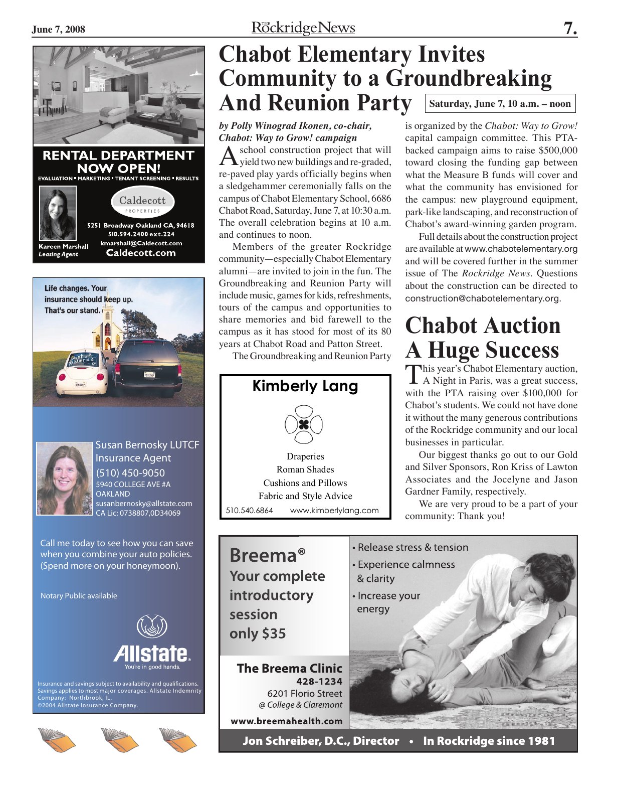 Click to zoom in The Rockridge News, June 2008, page 7