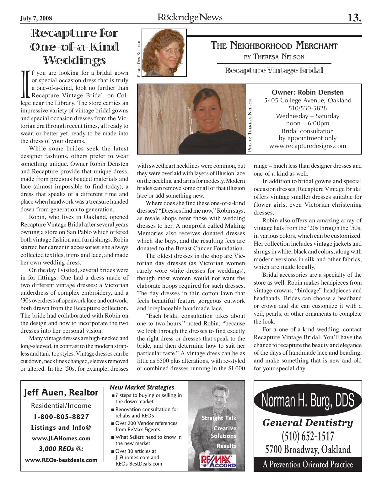 Click to zoom in The Rockridge News, July 2008, page 13